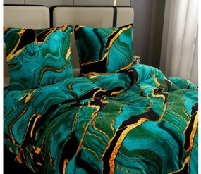 PrzytulneMieszkanie.pl PrzytulneMieszkanie.pl Pościel z mikropluszu TARELI turkusowa Rozmiar pościeli: 70 x 80 cm | 140 x 200 cm