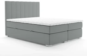 Łóżko kontynentalne SALIMA 160x200 szare velvet z pojemnikiem LAVERTO