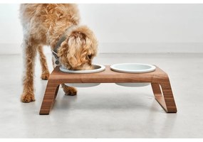 Zestaw misek ze stojakiem dla psów Desco Walnut S – MiaCara