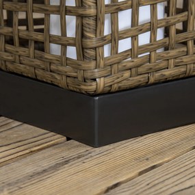 Outsunny Lampa Ogrodowa Solarna Rattan Automatyczne Włączanie 8h Świecenia 155x155x46cm | Aosom PL