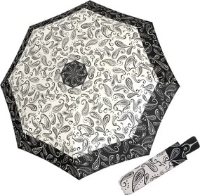 Doppler Fiber Magic Black&White Paisley damski automatyczny parasol