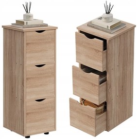 Szafka słupek z szufladami rustykalny dąb komoda stojąca wąska pojemna loft