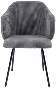 Szare sztruksowe krzesło tapicerowane W6-P42