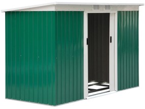 Outsunny domek narzędziowy z drzwiami przesuwnymi jasnozielony stalowy 280x130x172 cm funkcjonalna szopa na narzędzia | Aosom PL