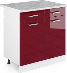 Szafka dolna do kuchni czerwony połysk 80x60x81.6 r-line