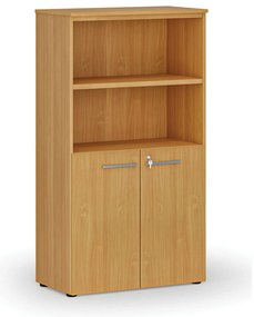 Szafa biurowa kombinowana PRIMO WOOD, drzwi na 2 poziomach, 800 x 420 x 1434 mm, buk
