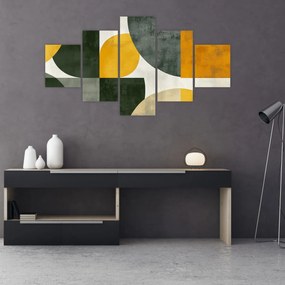 Obraz - Abstrakcja w oliwkowym kolorze (125x70 cm)