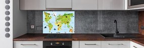Panel do kuchni Mapa zwierzęta