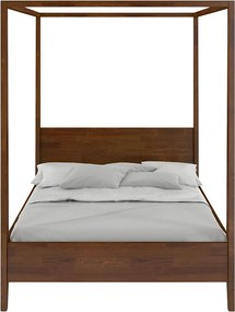 Łóżko bukowe Visby CANOPY z baldachimem, 140x200, orzech