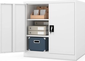 Szafka metalowa zamykana biurowa, warsztatowa biała BEATA D600 900 x 930 x 600 mm