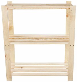 Regał naturalny drewniany z 3 półkami - H3-G27