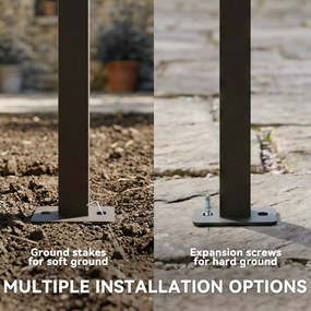 Outsunny Zadaszenie tarasowe Pergola ok. 4x3m z regulowanym dachem, montaż ścienny UV30+, kremowobiały | Aosom PL