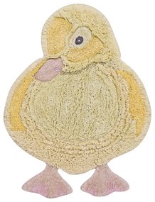 Żółty bawełniany dywan dziecięcy tkany ręcznie odpowiedni do prania 95x120 cm Ducky – Lorena Canals