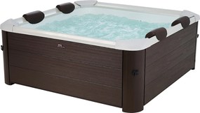 6-osobowe półsztywne brązowe spa z akcesoriami – 120 dysz – dł. 160 x szer. 160 x wys. 65 cm – MAKEMO