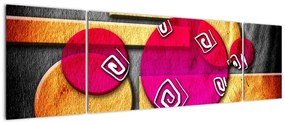 Abstrakcyjny obraz z historycznymi symbolami (170x50 cm)