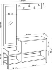 Zestaw do przedpokoju Lopp Black and White