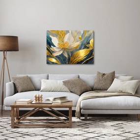 Obraz - Malowanie złotych kwiatów (70x50 cm)