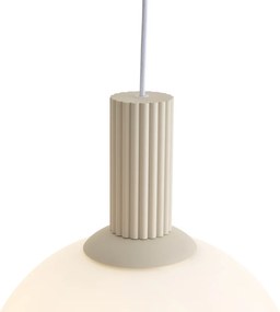 Skandynawska lampa wisząca beżowa z opalowym szkłem 3-punktowa - Polly