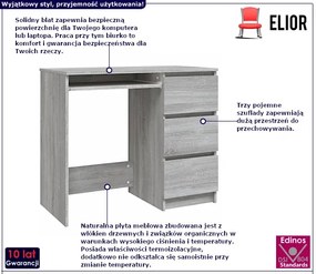 Biurko z szufladami w kolorze szarego dębu sonoma Veko