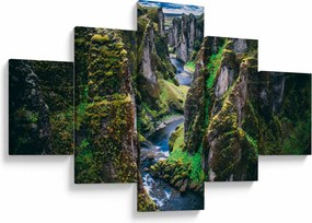Obraz - Rzeka w skalistej dolinie (125x70 cm)