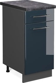 Szafka dolna do kuchni ciemnoniebieski wysoki połysk 40x60x82 fame-line