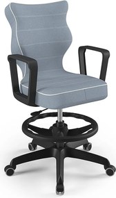 Młodzieżowe krzesło do biurka Norm Black rozmiar 5 (146-176,5 cm) z podnóżkiem