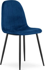 Granatowe krzesło tapicerowane metalowe do stołu L1-G34