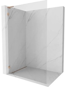Mexen Lunar L ścianka prysznicowa Walk-in lewa 60 x 200 cm, transparent 8 mm, miedź szczotkowana - 830L-060-000-65-00-L