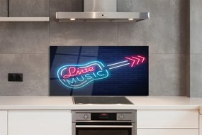 Panel szklany do Kuchni Muzyczny Blask Neonów