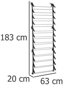 Wieszak na buty, organizer zawieszany na drzwi, 183 x 63 x 20 cm