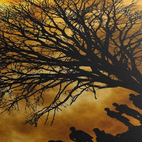 Obraz księżyca i sylwetki (170x50 cm)