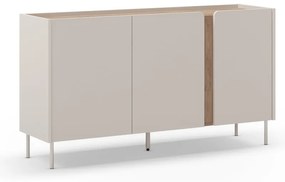 Kremowo-naturalna komoda w dekorze dębu 150x82,5x40,5 cm Lucile – Marckeric