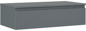 Mexen Rivel szafka łazienkowa podumywalkowa 90 cm z blatem, 1 szuflada, ryflowana , grafit mat - 91A20-09023-1-BFC66