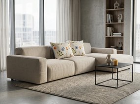 Poszewka na poduszkę z mikrofibry GENTLE LEAVES 40x50 cm, kremowy