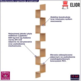 Minimalistyczna narożna półka ścienna w kolorze olchy - Flora 6X