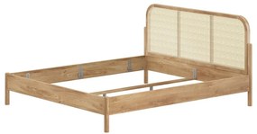 Łóżko dwuosobowe z litego drewna dębowego bez stelaża 180x200 cm w naturalnym kolorze Olive Rotan – Vipack