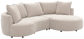 Kanapa narożna  prawostronna z tkaniny szenilowej w kolorze taupe CEPRANO od Maison Céphy