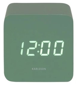 Karlsson 5982GR designerski zegar LED z budzikiem,zielony, 7 cm