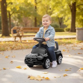 AIYAPLAY Mercedes-Benz C-Class jeździk z klaksonem, odgłosami silnika, schowkiem, dla dzieci 18-36 Monate, Schwarz | Aosom PL