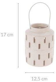 Lampion na świecę, metalowy uchwyt, 12,5 x 17 cm