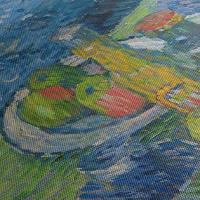 Obraz - Alexej von Jawlensky, Still Life with Bottles and Fruit, reprodukcje (z zegarem) (90x30 cm)