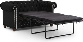 Czarna aksamitna rozkładana sofa 148 cm York Blik – Ropez