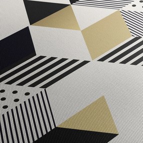 Obraz - Kształty geometryczne N⁰1 (z zegarem) (90x30 cm)