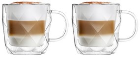 Zestaw 2 kubków oz podwójnymi ściankami Vialli Design Geo, 330 ml