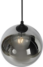 Inteligentna lampa wisząca czarna z przydymionym szkłem, w tym Wifi A60 - Wallace