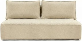 Sofa z Funkcją Spania MAVIA Beżowa Boucle Japandi