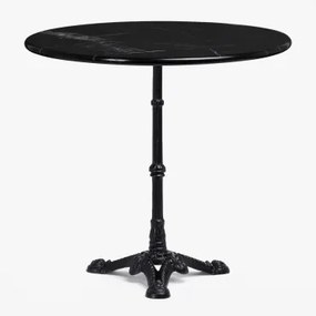 Stolik Barowy Z Marmuru Roma Czarny Marmur & Redondo & Czarny - Sklum