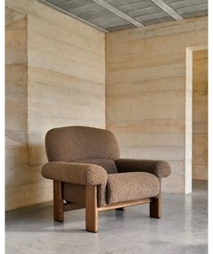 Brązowy fotel z materiału bouclé Nema – Kave Home
