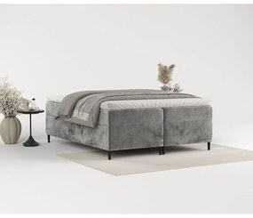 Ciemnoszare łóżko boxspring ze schowkiem 140x200 cm Araya – Maison de Rêve