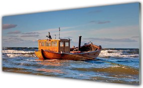 Panel Szklany Samotna Łódź Na Horyzoncie